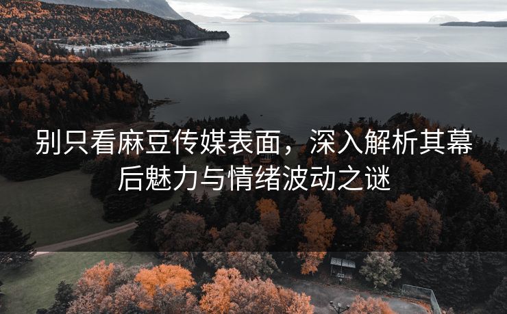 别只看麻豆传媒表面，深入解析其幕后魅力与情绪波动之谜